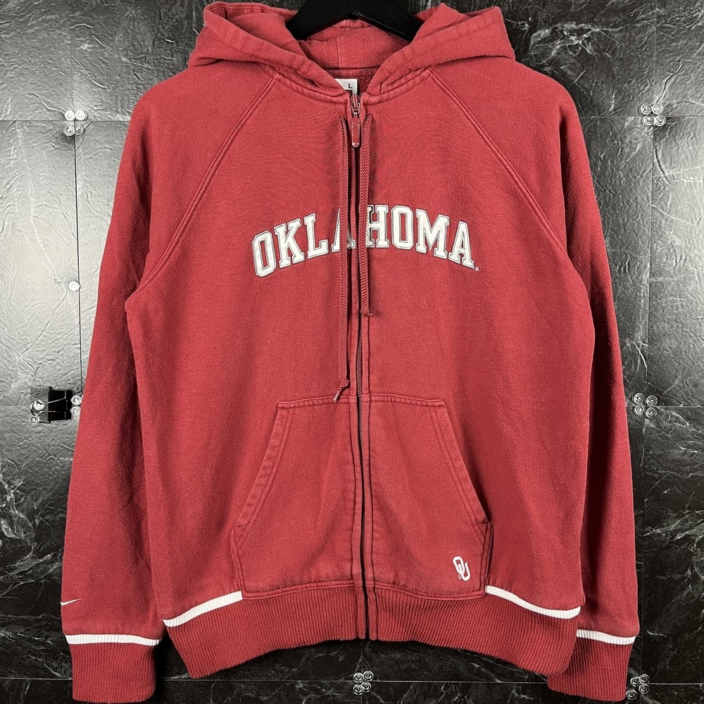 Nike Women's Red Oklahoma Team Vtg Zip Hoodie Fits Medium